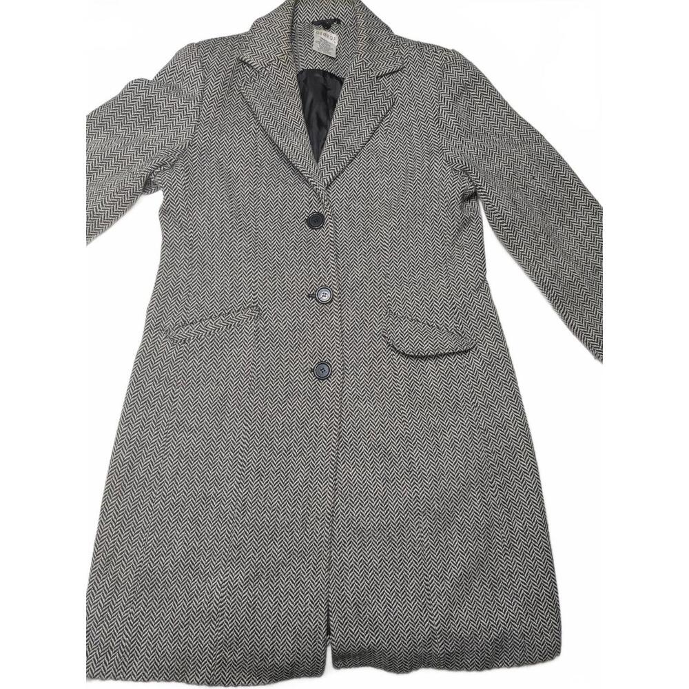 George Women's Sweatercoat Herringbone Wool Blend Size Large 12/14